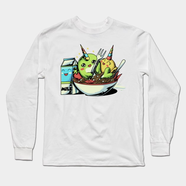 Narwhal Ramen Long Sleeve T-Shirt by BDAZ